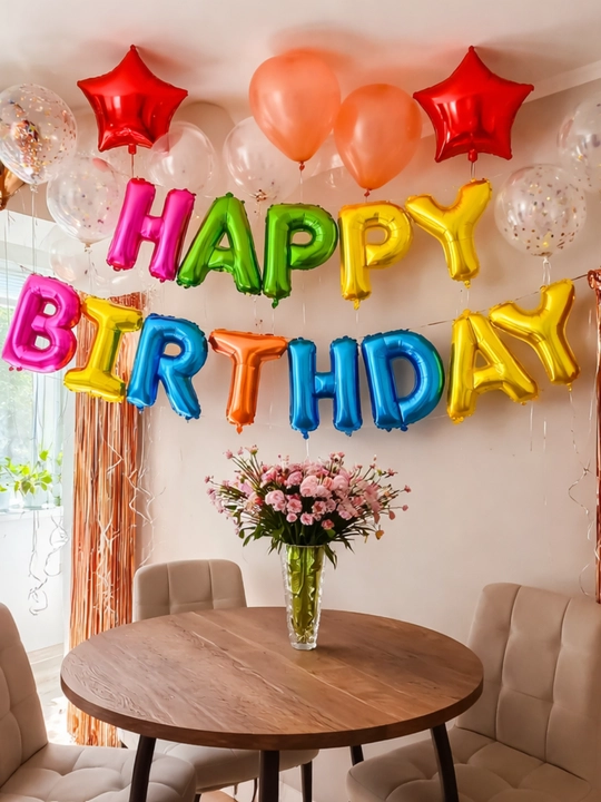 Воздушные шары Happy Birthday, набор воздушных шариков на день рождения, фотозона