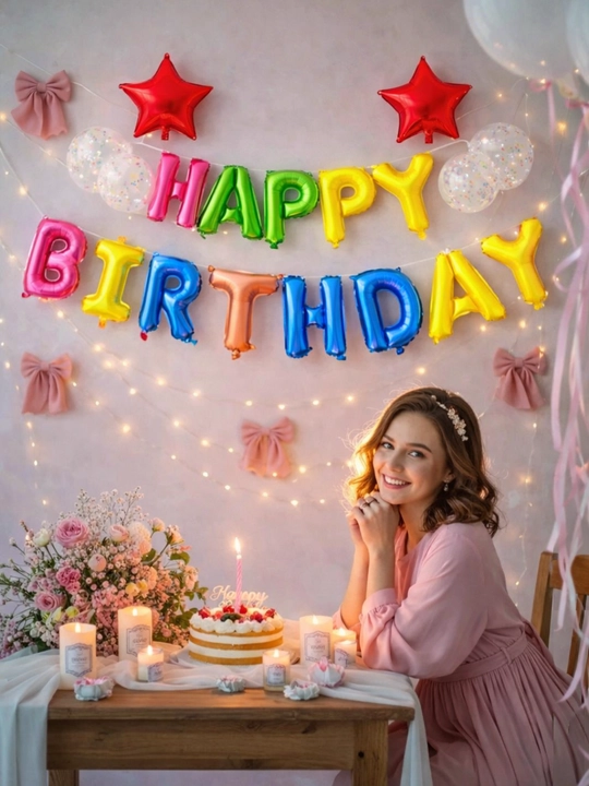 Воздушные шары Happy Birthday, набор воздушных шариков на день рождения, фотозона