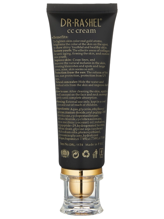 Тональные кремы CC Creat SPF 60, Dr. Rachel, 50 мл с 24-каратным золотистым коллагеном