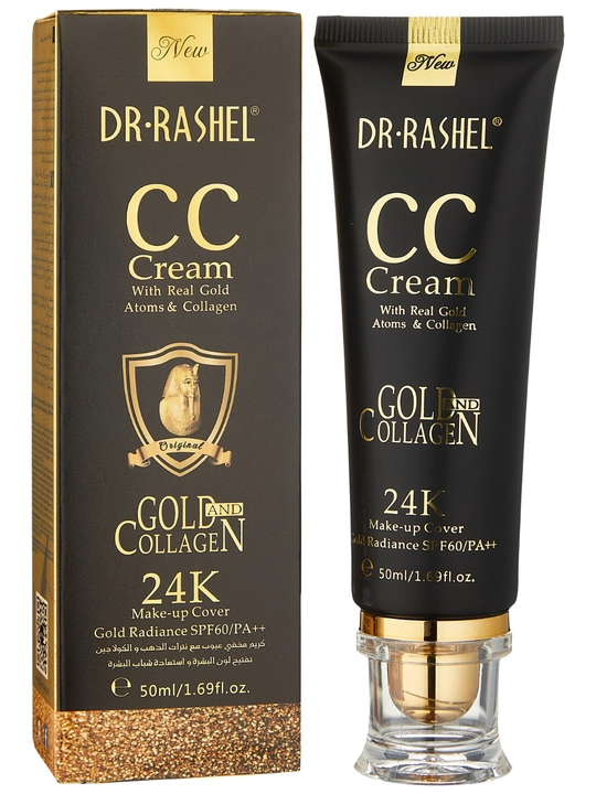 Тональные кремы CC Creat SPF 60, Dr. Rachel, 50 мл с 24-каратным золотистым коллагеном
