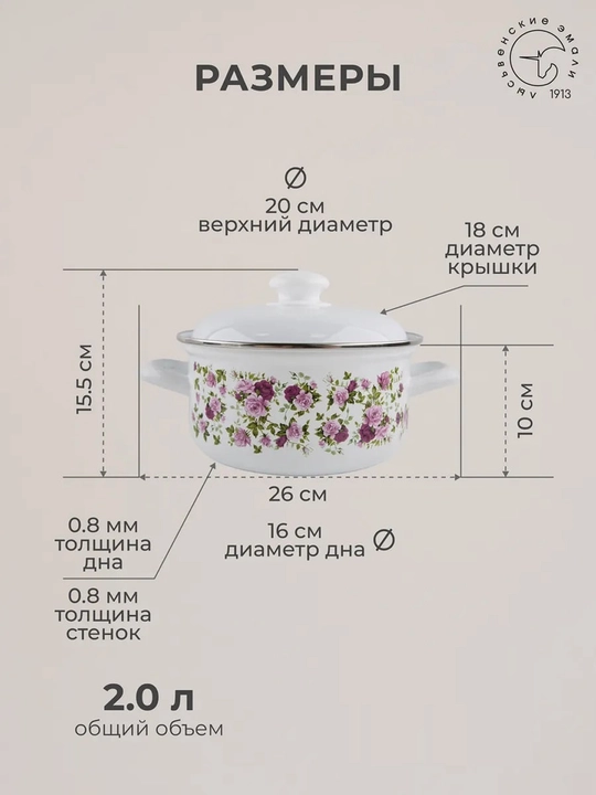 Набор кухонной посуды,, эмалированные кастрюли 1.5, 2, 3 литр