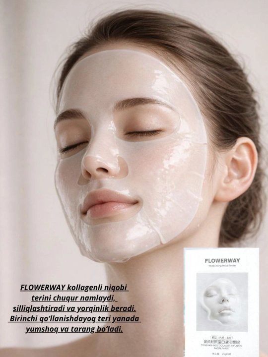 Flowerway collagenli yuz maska
