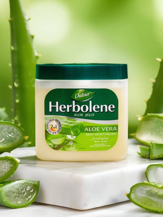 Вазелин Dabur Herbolene, алоэ вера и витамин Е, крем для лица, тела и губ - 