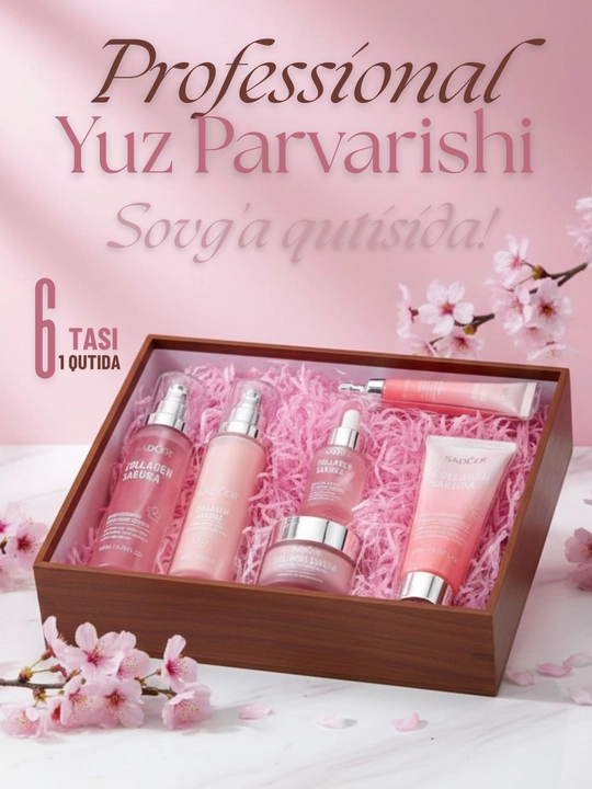 Yuzni parvarish qilish to'plami, yoshartiruvchi kosmetika, yuz uchun nabor, yuzga uxod - 