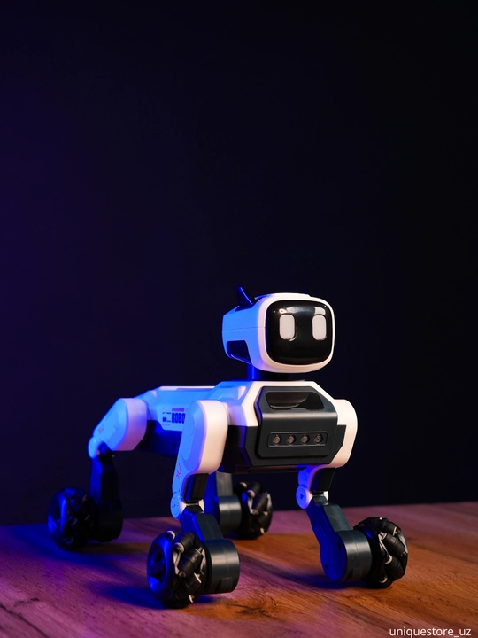 Interaktiv robot it o‘yinchoq, harakatlanuvchi, LED yoritgichli, bolalar uchun aqlli o‘yin