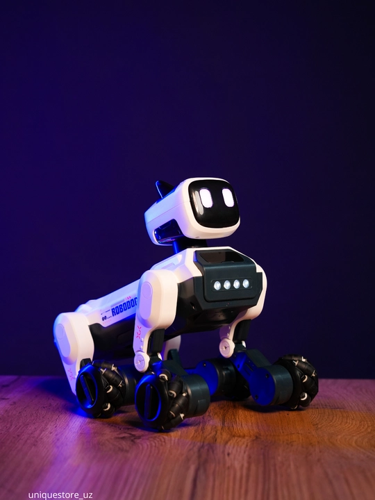Interaktiv robot it o‘yinchoq, harakatlanuvchi, LED yoritgichli, bolalar uchun aqlli o‘yin