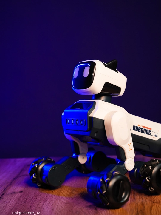 Interaktiv robot it o‘yinchoq, harakatlanuvchi, LED yoritgichli, bolalar uchun aqlli o‘yin