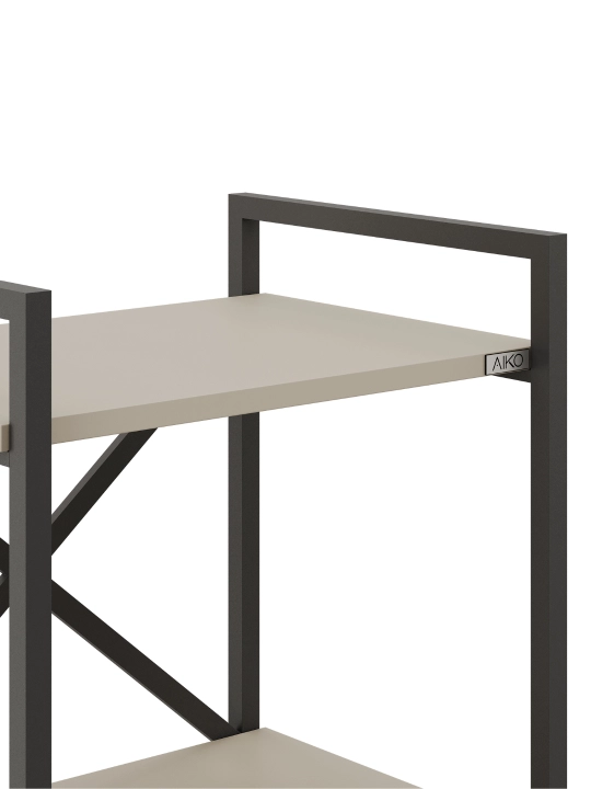 Stellaj AIKO Krosses mk, polka uy va ofis uchun, loft uslubida, 50 x 40 x 180 sm