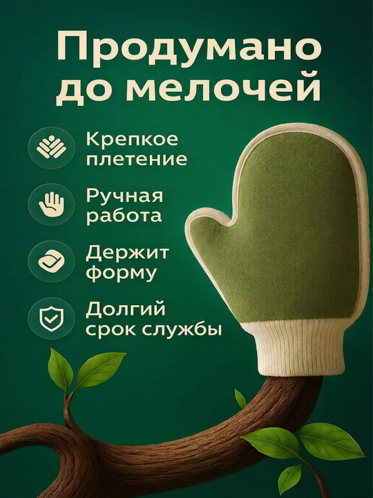 Скраб-варежка, мочалка для тела, для пилинга, антицеллюлитная