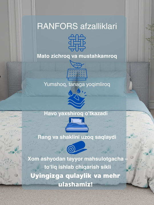 Постельное белье Евро, 2 спальный комплект, ранфорс, 100% хлопок