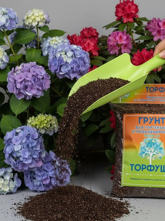 Gortenziyalar va rododendronlar uchun tuproq