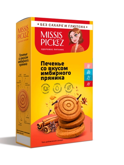 Missis pickez , печенье со вкусом имбирного пряника — PICKEZ-ИМБИРЬ