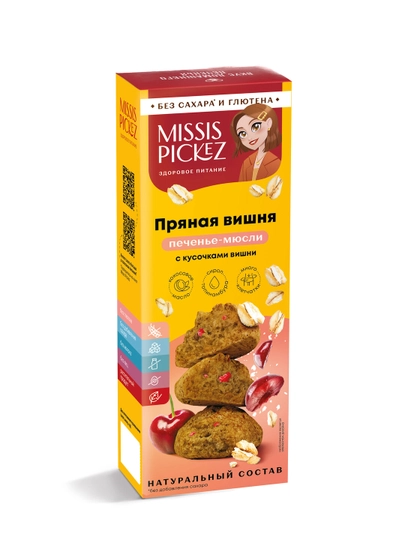 Missis pickez печенье-мюсли «Пряная вишня» — PICKEZ-ВИШНЯ