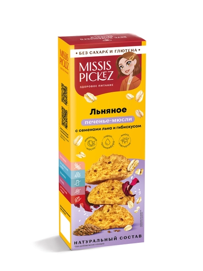 Missis pickez Печенье-мюсли «Льняное» — PICKEZ-ЛЬНЯНОЕ
