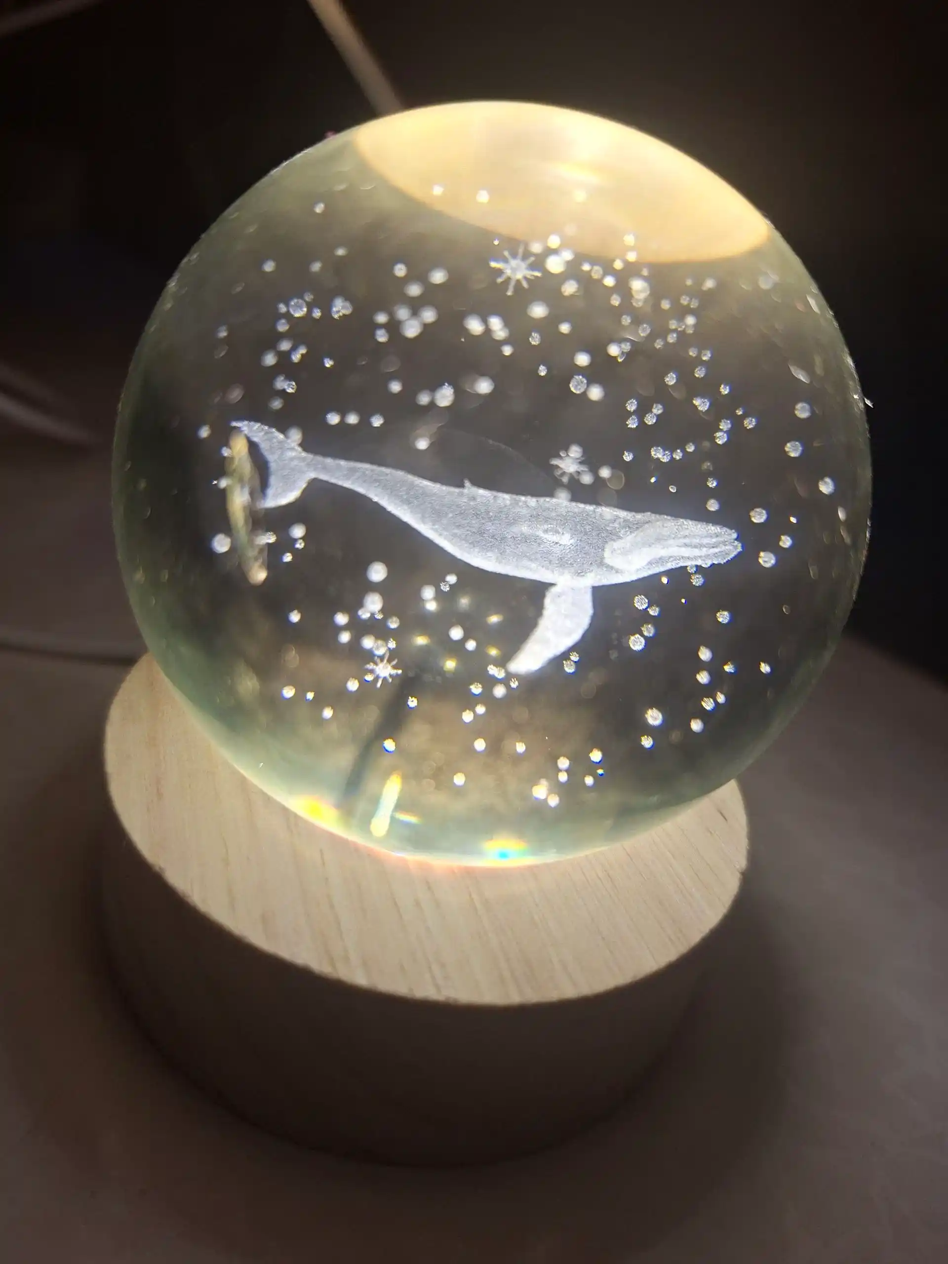 Хрустальный шар ночник 3D, антистресс, настольный светильник, лампа LED, для детей, 6 см