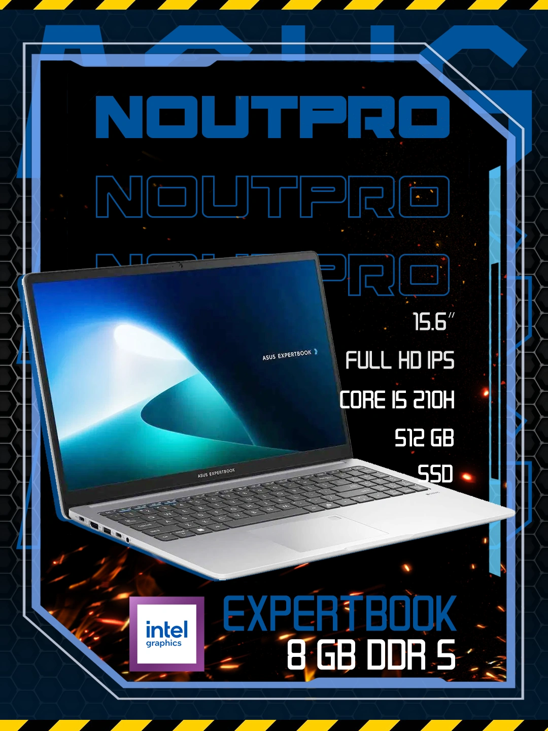 Ноутбук Asus Expertbook Core 5 210H 15.6 FHD IPS RAM 8 GB DDR5 / 512GB SSD за 6499000 сум со скидкой 35%. Uzum Market