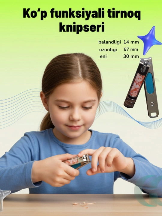 Qo‘l va oyoq tirnoqlari uchun uniseks knipser, Universal tirnoq olgich