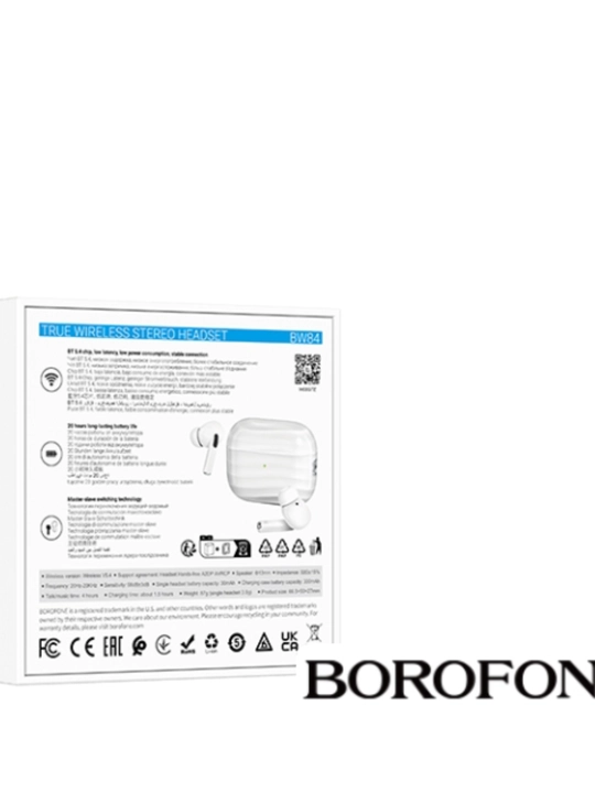 Simsiz quloqchinlar Borofone BW84 Crystal, Bluetooth 5.4, TWS keysi bilan, mikrofonli