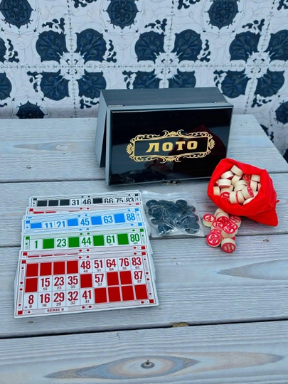 Настольная игра «Русское лото», в подарочной коробке — SW333-LOTKAROB-ЧЕРНСТЕ