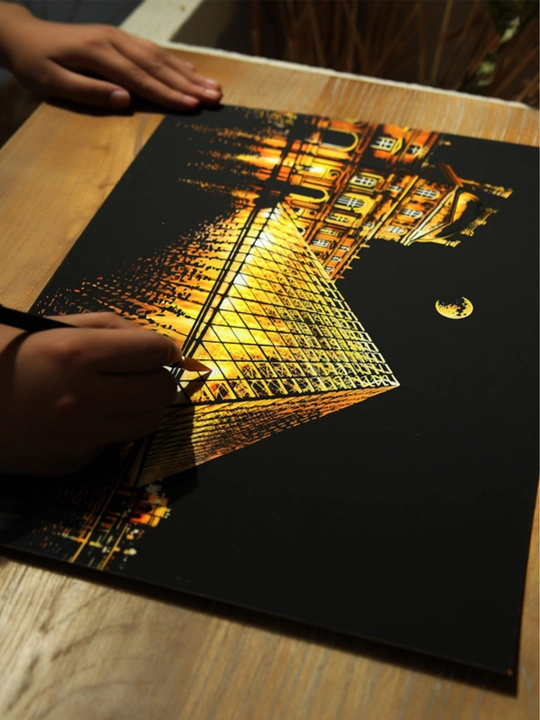 Гравюра для рисования и творчества. Для дома и офиса. Scratch Art «Знаменитые города мира»
