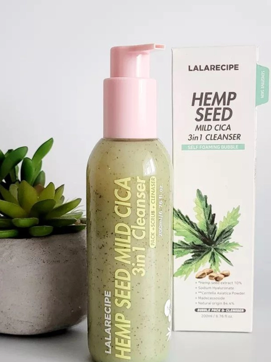 Пенка для умывания YUZU Self Foaming, CICA HEMP SEED 3 in1 Cleanser, 200 мл