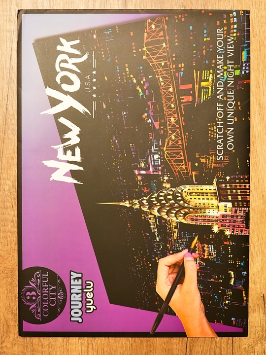 Гравюра для рисования и творчества. Для дома и офиса. Scratch Art «Знаменитые города мира»