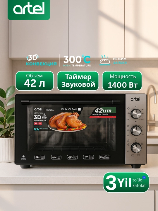 Artel 4218 L 42 litrli, konveksiyali mini-pech