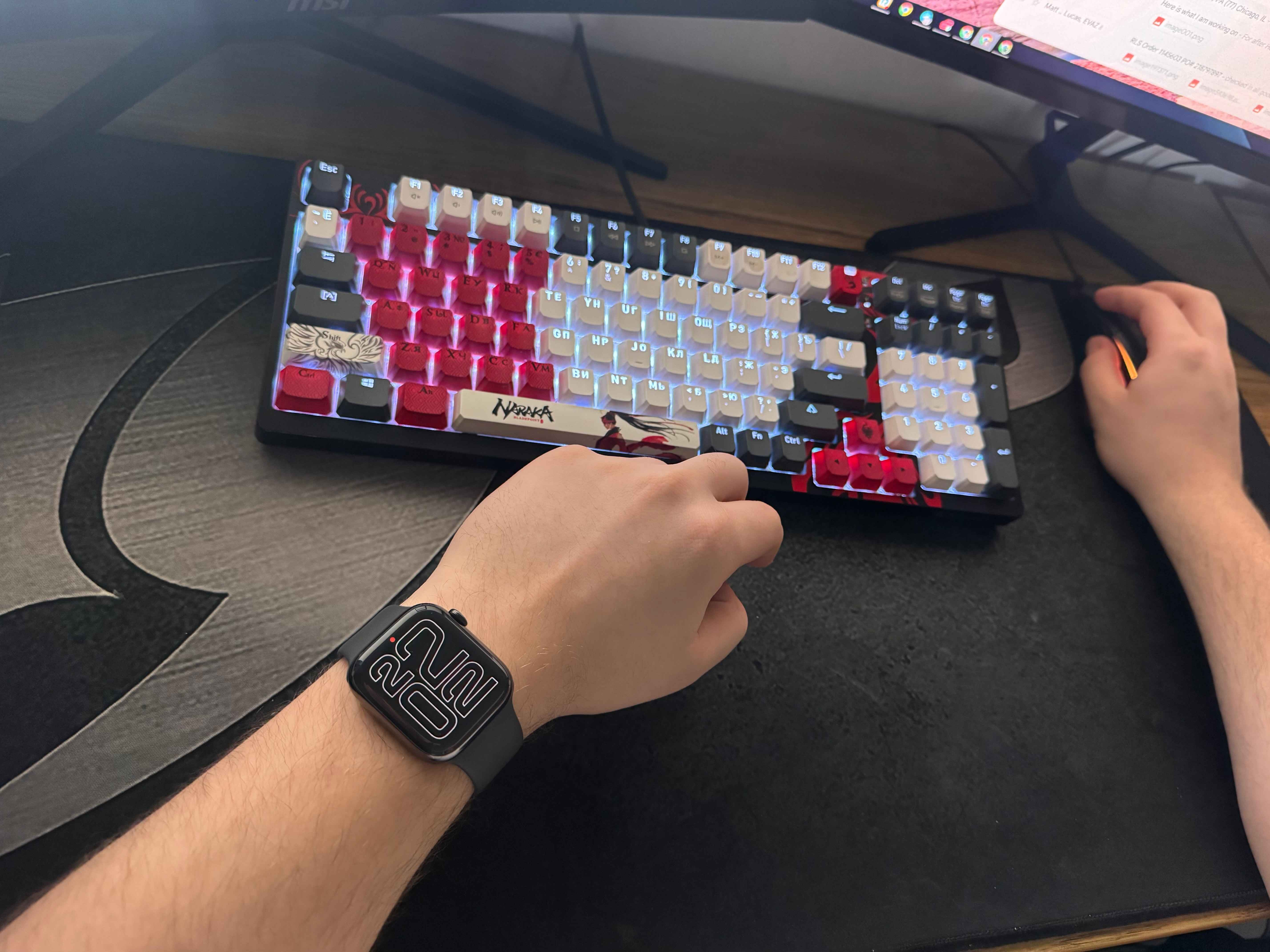 Bloody S98 Naraka — RGB mexanik gaming klaviatura, BLMS Red Plus, Hot-Swappable, 98 tugma