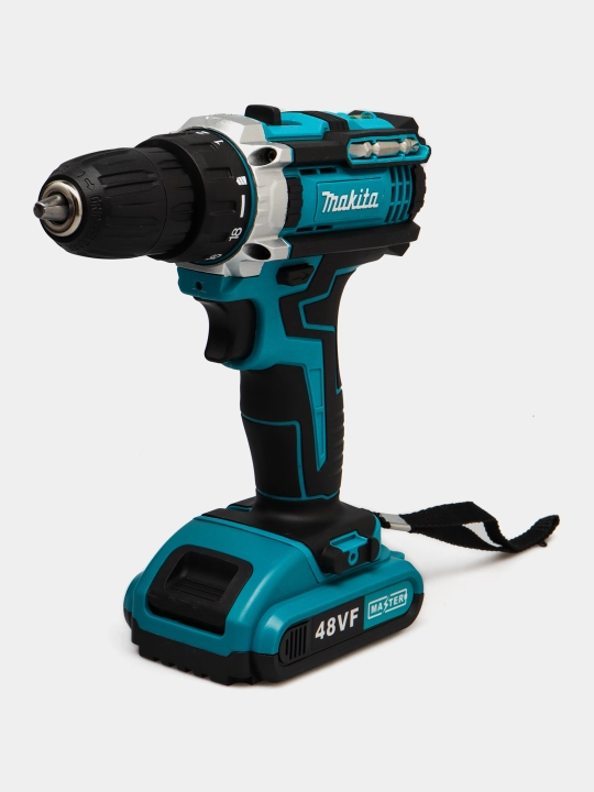 Akkumulyatorlik drel shurup buragich 48 V, cho'tkali motor, 118 tali toplam