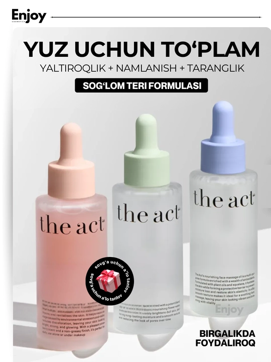 Сыворотка для кожи лица The Act, увлажняющая, очищающая, для сияния, подарочный набор