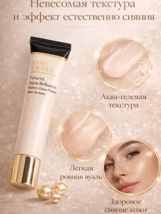 Увлажняющий праймер Estee Lauder Futurist Aqua - с эффектом сияния кожи, для ровного тона - 