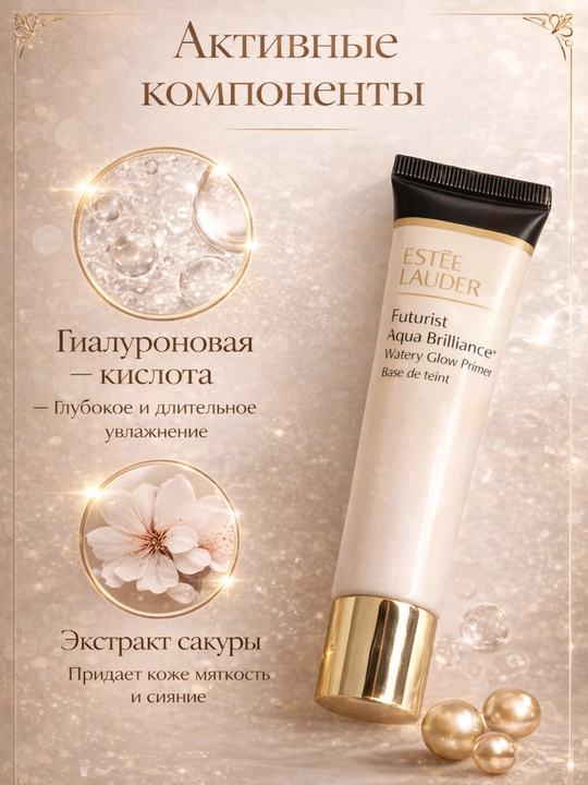 Увлажняющий праймер Estee Lauder Futurist Aqua - с эффектом сияния кожи, для ровного тона