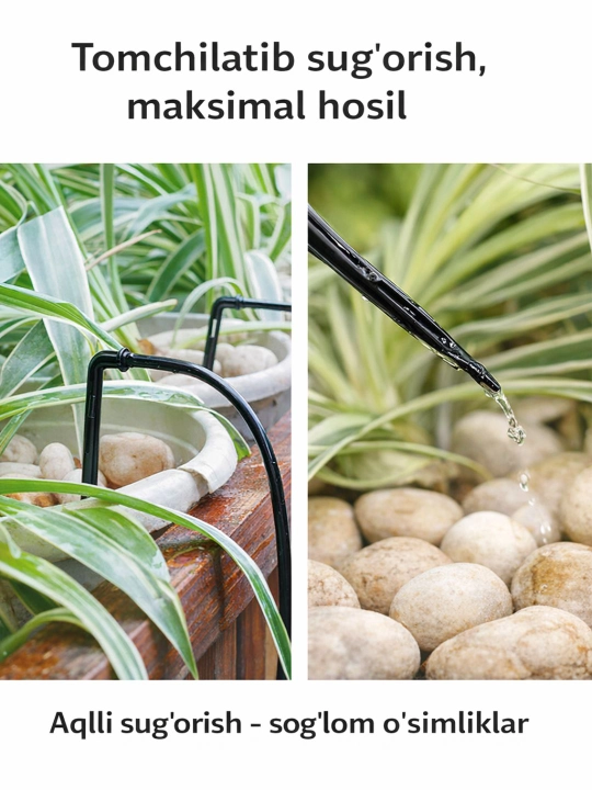 Gul va ko‘chatlar uchun tomchilatib sug‘orish to‘plami (Gidroponika)