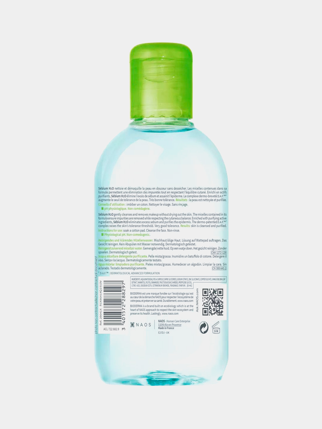Mitsellyar suv BIODERMA SEBIUM H20, 200 ml