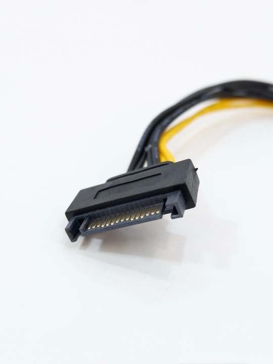 Кабель питания видеокарт, переходник SATA, 6+2 pin, 15 Pin - 6+2 Pin, 0.2 м