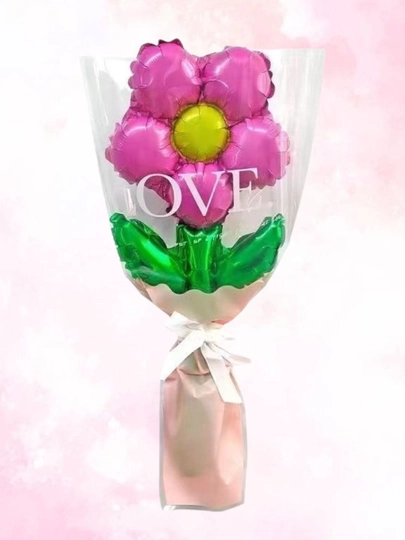 Folgali shar gul buketi “LOVE” – sovg‘a uchun romantik dekor - 