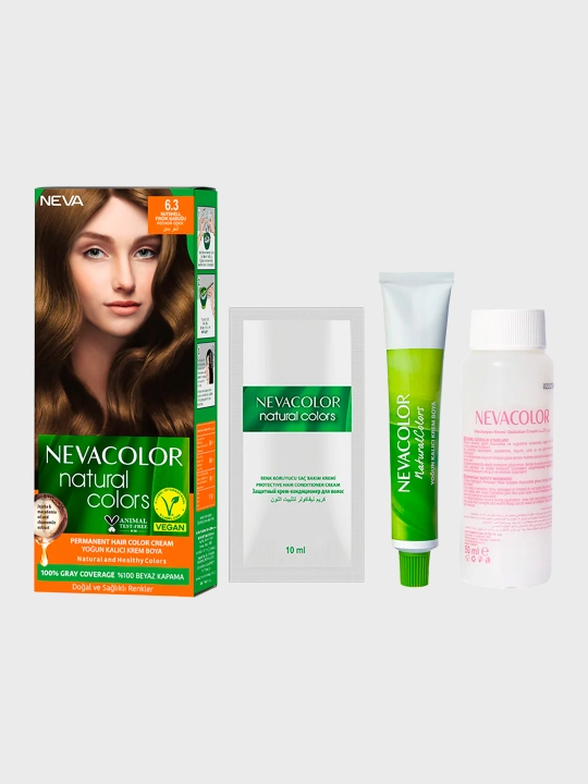 Sochlar uchun krem bo'yoq NEVACOLOR Natural Colors Creme, ton 6-3 NUGA 110ML