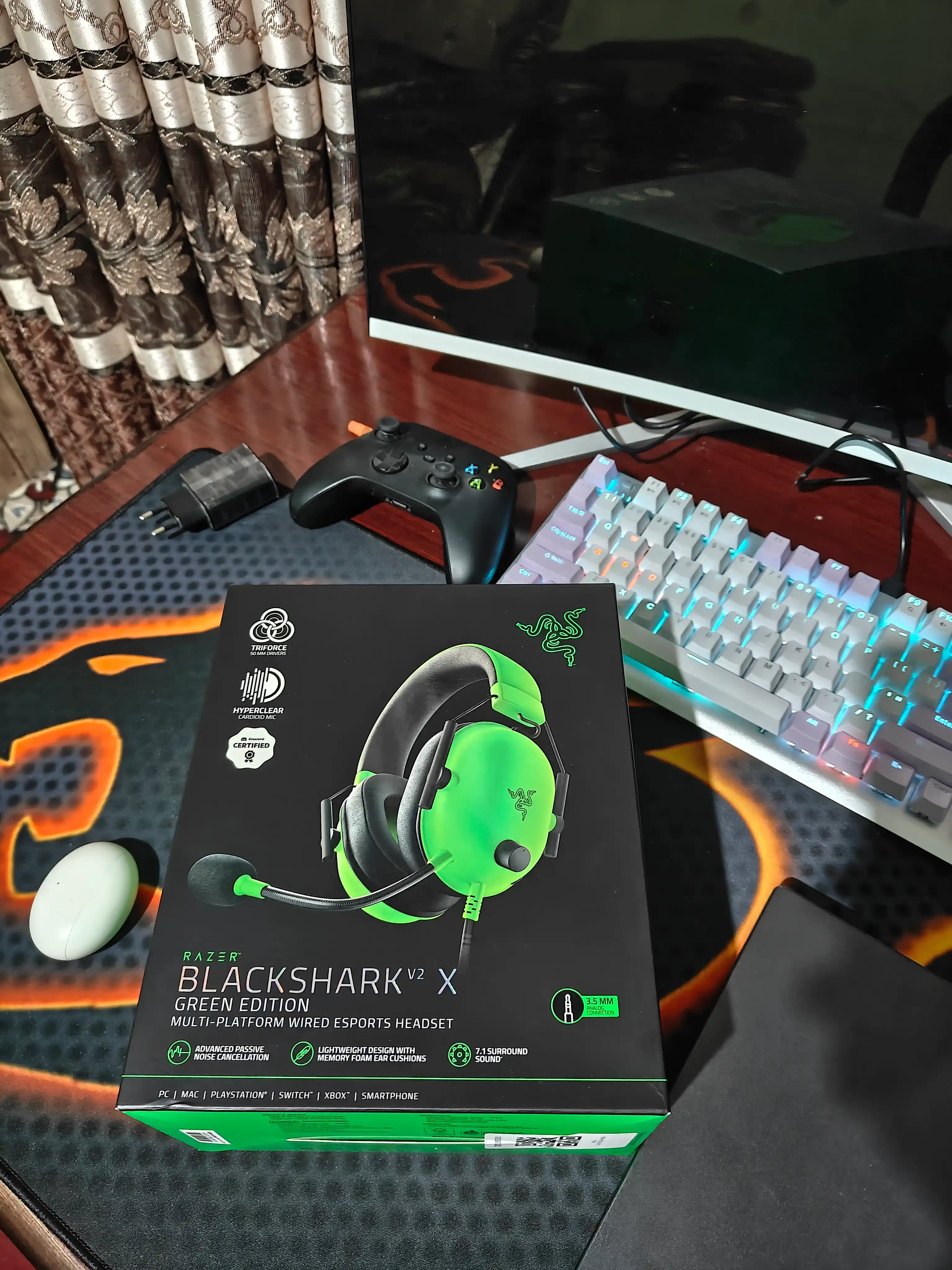 Simli oyin quloqchinlari Razer Headset BlackShark V2 X 7,1 USB RZ04-04570100-R3M1