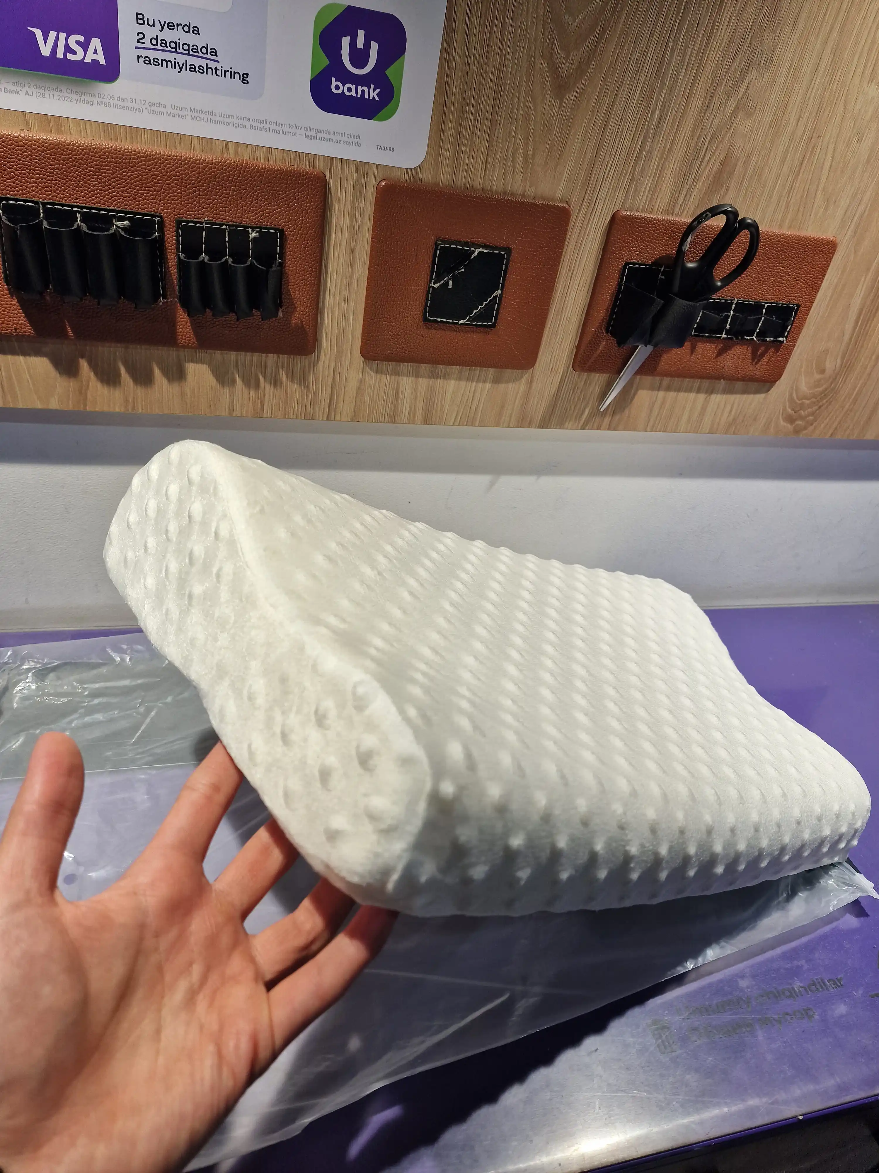 Ortopedik uyqu yostigi Memory Foam, bo‘yin va umurtqa uchun, gipoallergen, anatomik shakl