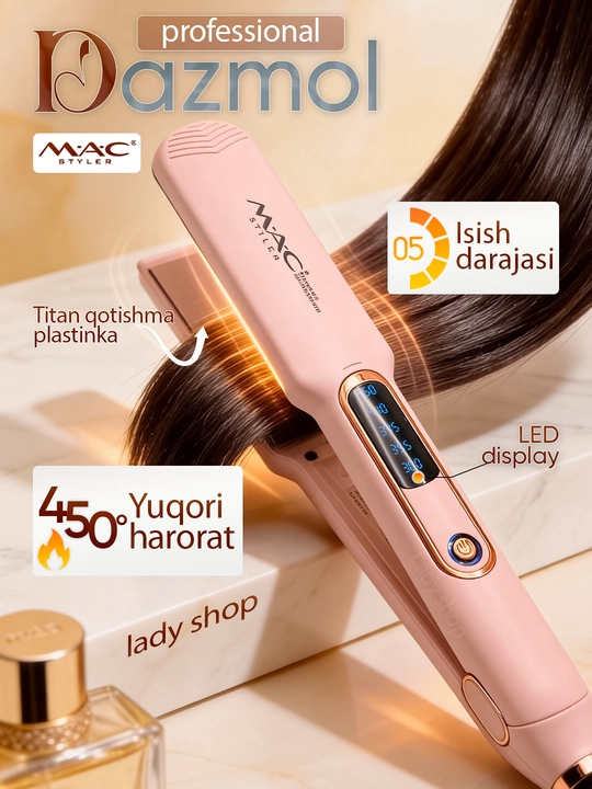 Выпрямитель MAC Styler, профессиональный, титановые пластины, LED-дисплей, стайлер волос
