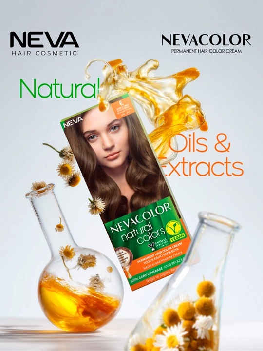 Краска для волос NEVACOLOR Natural Colors Creme, тон 6-0 темно-русый 110МЛ