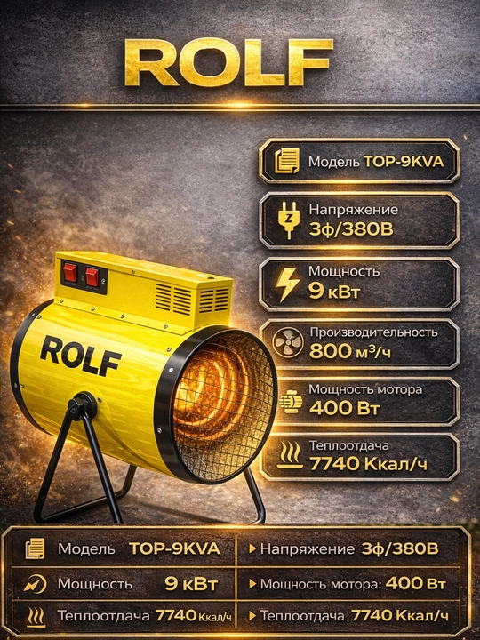 ROLF TOP-DG30 / TOP-9KVA Sanoat Isitgichi – 30kW Dizel / 9kW Elektr Isitgich