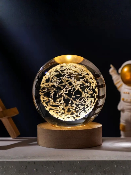 Хрустальный шар - 3D ночник, антистресс, настольный светильник, для подарка, 6 см