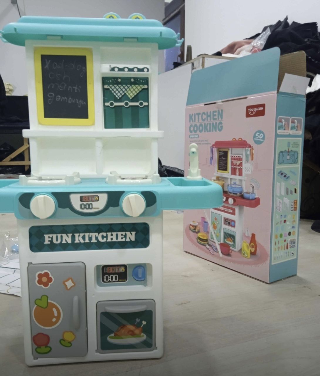 Детская игрушечная кухня, игровой набор с водой, паром, звуком или без них, набор посуды