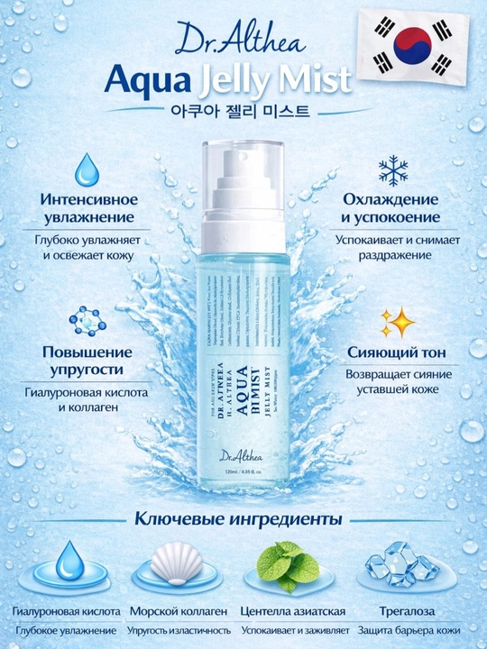 DrAlthea/Увлажняющий мист для лица AQUA MARINE JELLY MIST Кореа 100 мл