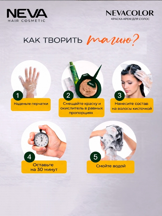 Крем-краска для волос Nevacolor Natural Colors № 1.1  Иссиня-черный, 110 ml