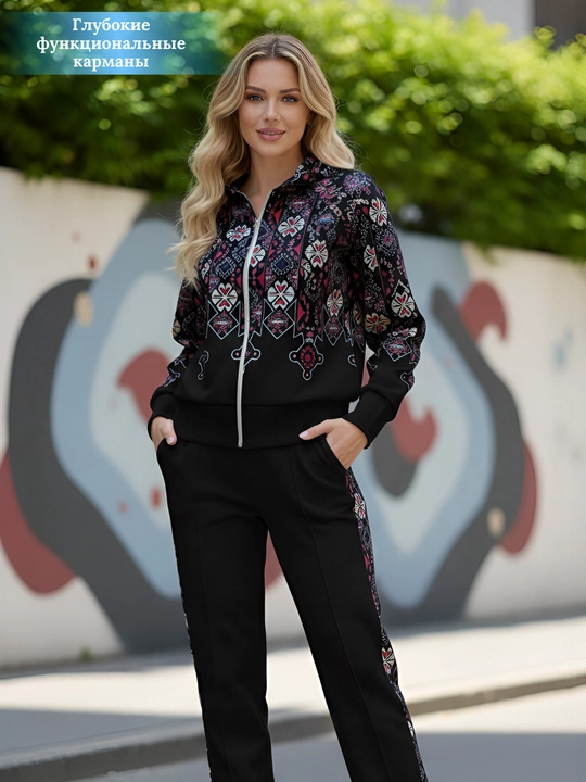 Ikki qavatli, ayollar sport kostyumi, issiq, 42-48 o‘lcham, ikki qavatli mato, qulay to‘plam