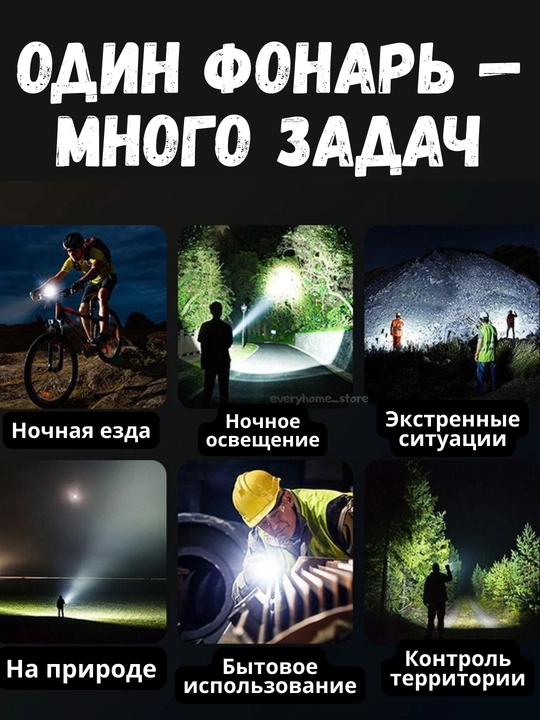 Карманный фонарик, для путешествий, охоты, рыбалки, тактический, светодиодный, водостойкий
