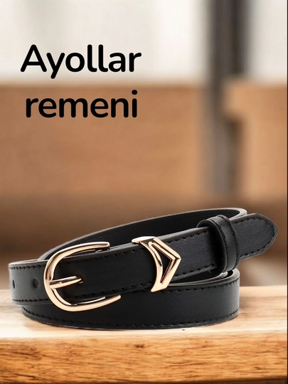 Ремень тонкий на платье, на пиджак, на рубашку, юбку, брюки — SOFISHO-REMEN1-ЧЕРНСТЕ