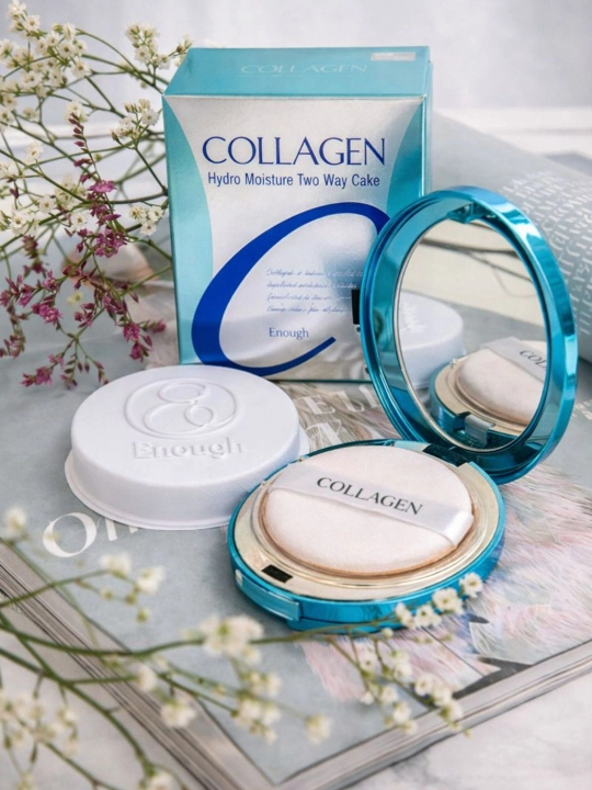 Enough Collagen увлажняющая пудра 2 в 1 (Two Way Cake, пудра + тональный крем) - 